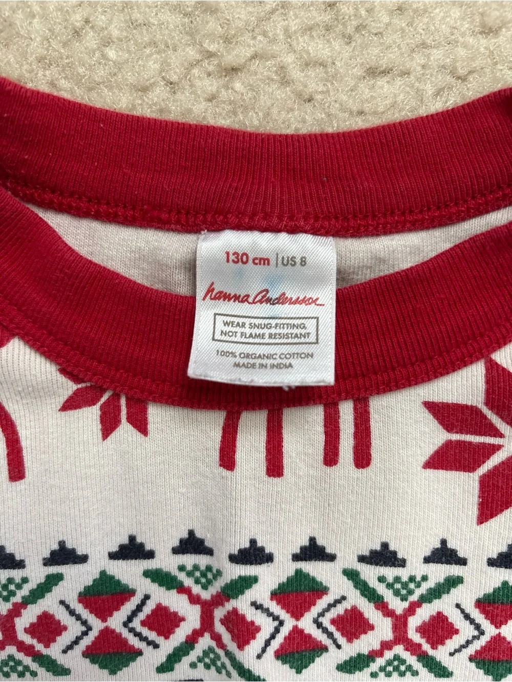 Size 8 Hanna Andersson Christmas Reindeer Pajama Set